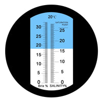 ILRE-67 2-in-1 Brix Salinity Refractometer Dual Scale 0-32% Brix & 0-28% Salinity with ATC Sodium Chloride in Food Salt Seawater Brine Beer fruits Cutting Liquid - Instrulife