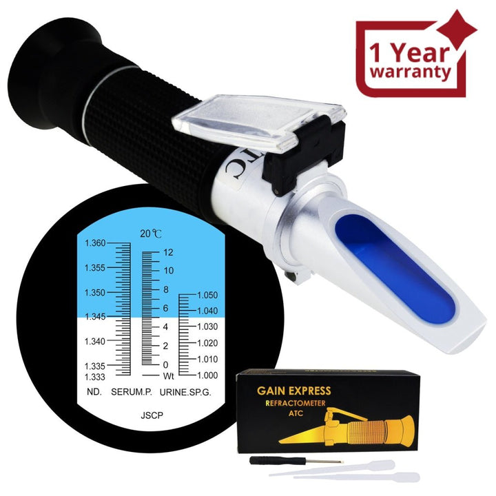 ILRE-70 Tri Scale Clinical Refractometer with ATC 0~12g/100ml Serum protein, 1~1.050, 1.333 ~ 1.360 RI for Human Urine, Serum or Plasma - Instrulife