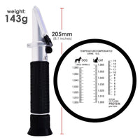 ILRE-71 Pet Clinical Refractometer with ATC, Tri-Scale Serum & Plasma Protein Test 2-14g/dl Urine Specific Gravity 1.000-1.060SG, Veterinary Vet for Cat and Dog Animal Testing - Instrulife