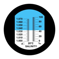 ILRE-77 Dual Scale Salinity Refractometer ATC 0-100ppt (0-10%) & 1.000-1.070 Specific Gravity, Portable Meter Tester for Seawater Salt Sea Water Aquarium Brackish Reef Tank Marine - Instrulife