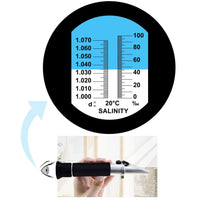 ILRE-77 Dual Scale Salinity Refractometer ATC 0-100ppt (0-10%) & 1.000-1.070 Specific Gravity, Portable Meter Tester for Seawater Salt Sea Water Aquarium Brackish Reef Tank Marine - Instrulife