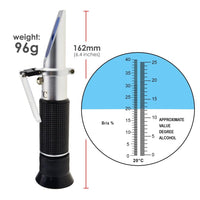 ILRE-80 Grape Fruit Wine Alcohol Refractometer with ATC, Dual Scale 0-25% VOL 0-40% Brix, Handheld Optical Meter Tester for Sugar Glucose Wine Making Winemakers Homebrew Test Tool - Instrulife