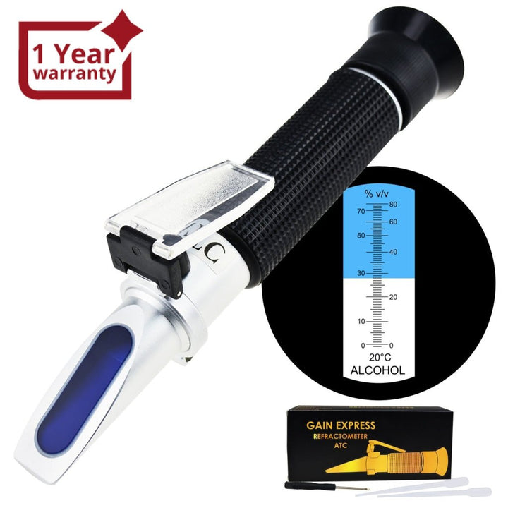 ILRE-75 Alcohol Refractometer with ATC 0~80% VOL Volume, Optical Handheld Concentration Tester Meter for Distilled Beverages Homebrew - Instrulife