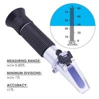 ILRE-75W Handheld 0-80% ATC Alcohol Refractometer (w/w 0-80%) - Instrulife