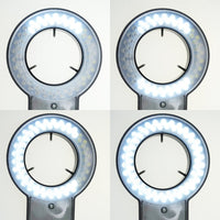 ILMI-207 60 LED Microscope Ring Light Scope Illuminator with 4-Zone Quadrant Control, Adapter Fitting and 8 Adjustable Brightness Level 40~60mm Diameter - Instrulife