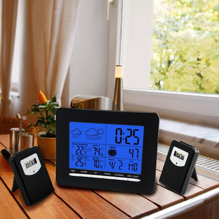ILWS-853_2S In/Out Temperature Wireless Weather Station DCF Radio Controlled Clock 2 Sensor - Instrulife