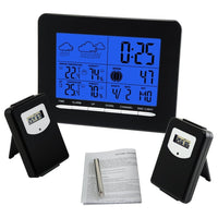 ILWS-853_2S In/Out Temperature Wireless Weather Station DCF Radio Controlled Clock 2 Sensor - Instrulife