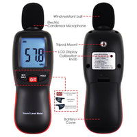 ILSM-267 Decibel Meter Sound Level Tester 30~130dBA Noise Volume Measuring and Monitoring Instrument Digital LCD display with Backlight Professional Handheld Device - Instrulife