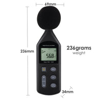 ILSM-269 Sound Level Meter Audio Decibel Noise Tester 30~130dBA Digital Volume Measuring Instrument A / C Frequency Weighting Tool Factory Pre-calibrated - Instrulife