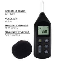 ILSM-269 Sound Level Meter Audio Decibel Noise Tester 30~130dBA Digital Volume Measuring Instrument A / C Frequency Weighting Tool Factory Pre-calibrated - Instrulife