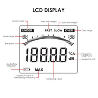 ILSM-269 Sound Level Meter Audio Decibel Noise Tester 30~130dBA Digital Volume Measuring Instrument A / C Frequency Weighting Tool Factory Pre-calibrated - Instrulife