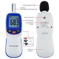 ILSM-889 Professional Digital Sound Level Meter, 30~130dBA, A weighting, Decibel Noise Tester, LCD display with Backlight, High Accuracy ±1.5dB, MAX/ MIN/ HOLD Mode, for Noise Volume Measuring, Monitoring - Instrulife