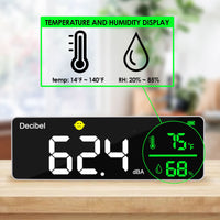 ILSM-336 Smart Decibel Meter Large Colored LED Screen Display Sound Level Tester 30dB to 130dB Range Temperature Humidity Measurement - Instrulife