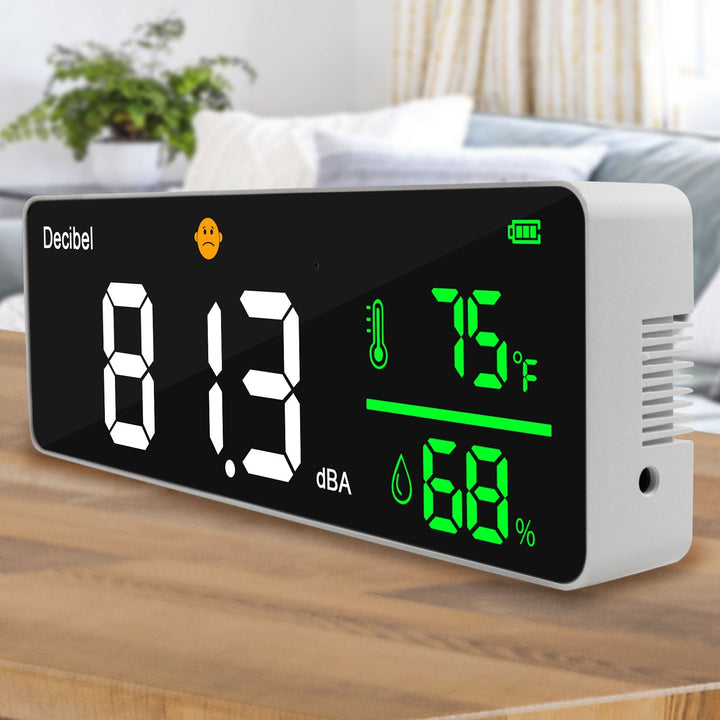ILSM-336 Smart Decibel Meter Large Colored LED Screen Display Sound Level Tester 30dB to 130dB Range Temperature Humidity Measurement - Instrulife