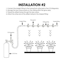 SNS-CO2TUBING Drilled Tubing Grow Room Carbon Dioxide Distribution CO2 Tubing Injection System Compatible CO2 Regulator CO2 Controller for Grow Tent, Greenhouse - Instrulife