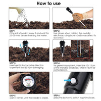 ILPH-329 Soil pH and Moisture Meter 2-in-1 Tester 308mm Long Waterproof Metal Electrode for Indoor & Outdoor Gardens Plants Flowers Farming - Instrulife