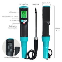 ILSO-416 Waterproof Soil EC and Temperature Meter Digital Tester with ATC for Potted Plants Gardening Agriculture Farm - Instrulife