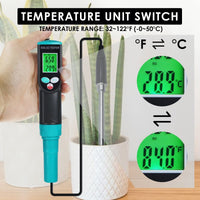 ILSO-416 Waterproof Soil EC and Temperature Meter Digital Tester with ATC for Potted Plants Gardening Agriculture Farm - Instrulife