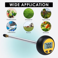 ILSO-438 3-in-1 Soil Acidity / Alkalinity pH Tester with Temperature and Moisture Measurement 8.3-inch Metal Probe for Plant, Seedbed, Flower Farm, Agriculture, Orchard Soil Testing - Instrulife