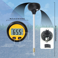 ILSO-438 3-in-1 Soil Acidity / Alkalinity pH Tester with Temperature and Moisture Measurement 8.3-inch Metal Probe for Plant, Seedbed, Flower Farm, Agriculture, Orchard Soil Testing - Instrulife