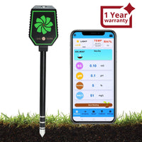 ILSO-457 High Precision 8-in-1 PH EC Fertility Salt Temperature Soil Moisture Meter Smart Bluetooth Light Intensity Air Humidity Detector for Plant Health Monitoring - Instrulife