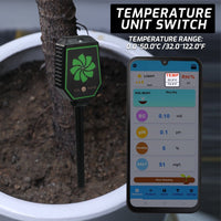 ILSO-457 High Precision 8-in-1 PH EC Fertility Salt Temperature Soil Moisture Meter Smart Bluetooth Light Intensity Air Humidity Detector for Plant Health Monitoring - Instrulife