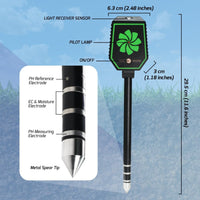 ILSO-457 High Precision 8-in-1 PH EC Fertility Salt Temperature Soil Moisture Meter Smart Bluetooth Light Intensity Air Humidity Detector for Plant Health Monitoring - Instrulife