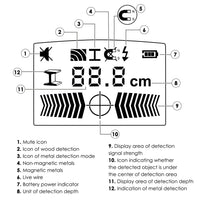 ILSM-279 Stud Finder Digital Wall Scanner 4 in 1 Detector Wood Live AC Wire Metal Stud Detection Sensor with Indicator Light and Sound Warning - Instrulife