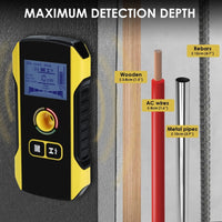 ILSM-392 Wall Detector Stud Finder Positioning Hole AC Live Cable Wires Metal Wood 12cm (4.72in) - Instrulife
