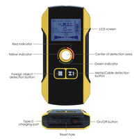 ILSM-392 Wall Detector Stud Finder Positioning Hole AC Live Cable Wires Metal Wood 12cm (4.72in) - Instrulife