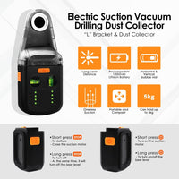 ILSM-439 3 in 1 Home Electric Drilling Dust Collector Wall Mount Laser Level Bracket with Laser Level Function 2M Red Laser Distance with Horizontal & Vertical Bubble Level - Instrulife