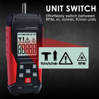 ILTA-401 Portable 2-in-1 Tachometer Noncontact Laser Photo Sensor Contact(3~19999RPM) & Non-contact(3~99999RPM) RPM Gauge Tester Professional Handheld Car Engine Tool - Instrulife