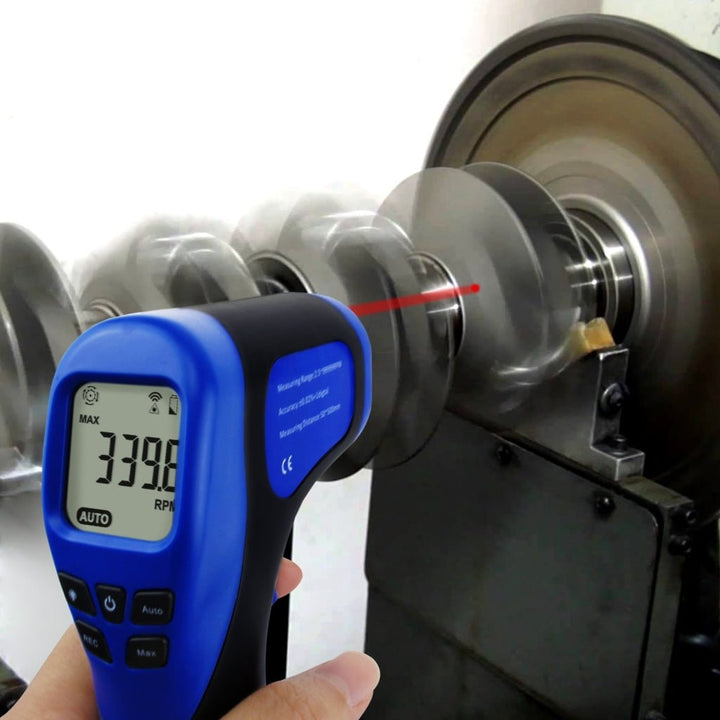ILTA-187 Handheld Digital Laser Non-Contact Tachometer, Rotational Speed Measuring Gun, 2.5-99999 RPM, Record (60 Data) MAX/ MIN/ AVG ±0.02%+1 Digtal Accuracy, Speedometer for Small Engines, Car, Bike, Motorcycle, Surface Speed Tach Meter Gauge - Instrulife