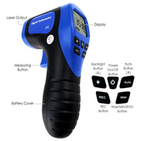 ILTA-187 Handheld Digital Laser Non-Contact Tachometer, Rotational Speed Measuring Gun, 2.5-99999 RPM, Record (60 Data) MAX/ MIN/ AVG ±0.02%+1 Digtal Accuracy, Speedometer for Small Engines, Car, Bike, Motorcycle, Surface Speed Tach Meter Gauge - Instrulife
