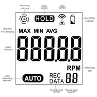 ILTA-187 Handheld Digital Laser Non-Contact Tachometer, Rotational Speed Measuring Gun, 2.5-99999 RPM, Record (60 Data) MAX/ MIN/ AVG ±0.02%+1 Digtal Accuracy, Speedometer for Small Engines, Car, Bike, Motorcycle, Surface Speed Tach Meter Gauge - Instrulife