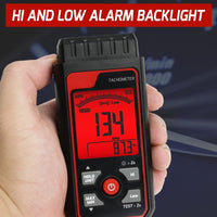 ILTA-455 Portable Non-Contact Tachometer 2.5~99999RPM High Precision with Analog Bar Scale and Alarm Function, Temperature Measurement for Machinery Car Motor engine Tool - Instrulife