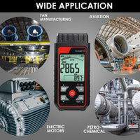 ILTA-455 Portable Non-Contact Tachometer 2.5~99999RPM High Precision with Analog Bar Scale and Alarm Function, Temperature Measurement for Machinery Car Motor engine Tool - Instrulife