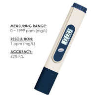 ILWQ-890 Digital Pen Type TDS / Conductivity / Hydroponics Meter 0-1999 PPm - Instrulife