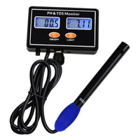 ILWQ-232 Digital Combo pH & TDS Monitor Meter Tester ATC, 0.00~14.00pH & 0.0~199.9ppt Rechargeable Water Quality Real-time Monitoring, for Aquaculture, Salinity, Aquarium, Pond, Hydroponics - Instrulife