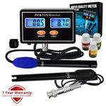 ILWQ-232 Digital Combo pH & TDS Monitor Meter Tester ATC, 0.00~14.00pH & 0.0~199.9ppt Rechargeable Water Quality Real-time Monitoring, for Aquaculture, Salinity, Aquarium, Pond, Hydroponics - Instrulife