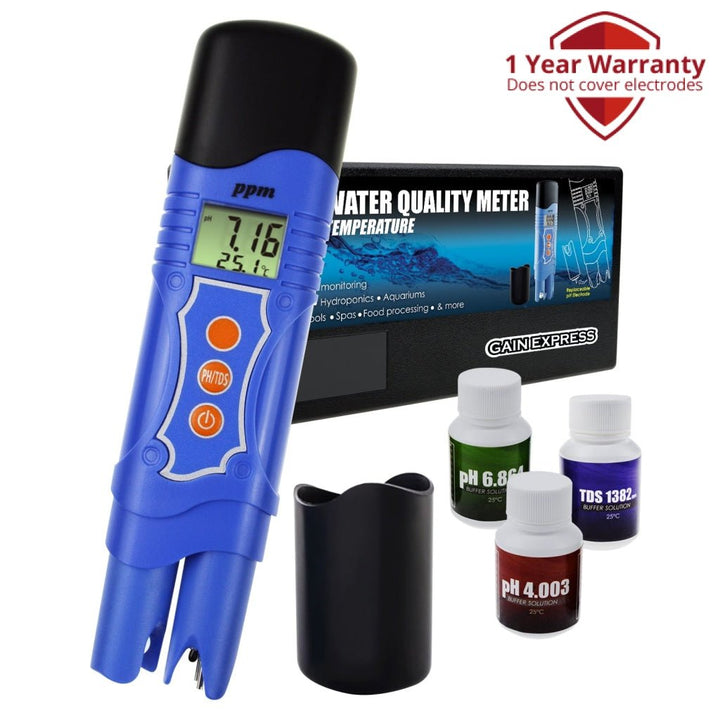 ILWQ-240 3-in-1 pH / TDS / Temperature Meter Combo Water Quality Tester Digital Pen-Type with ATC 0.00~14.00pH 0~1999mg/L(ppm) for Laboratories, Hydroponics, Aquariums, Pool, Spa - Instrulife
