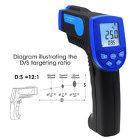 ILTH-217 Non-Contact Lasergrip Infrared 12:1 DS Thermometer Laser Temperature Gun -30 ~ 550°C (-22 to 1022°F) Digital IR Instrument Meter - Instrulife