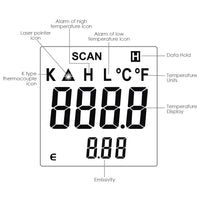 ILTH-218 K-type Non Contact Lasergrip Infrared IR 12:1 Thermometer with Thermocouple -30 ~ 550°C (-22~1022°F), Digital Laser Temperature Gun Instrument Meter - Instrulife