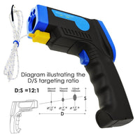 ILTH-218 K-type Non Contact Lasergrip Infrared IR 12:1 Thermometer with Thermocouple -30 ~ 550°C (-22~1022°F), Digital Laser Temperature Gun Instrument Meter - Instrulife