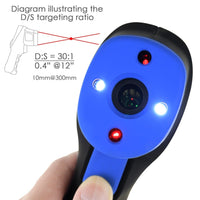 ILIR-219 Dual Laser IR Infrared Thermometer -50~1500°C (-58°F~ 2732°F), 30:1 DS, Non-contact Digital Temperature Meter Gun Pistol Type, Double Laser Pointer - Instrulife