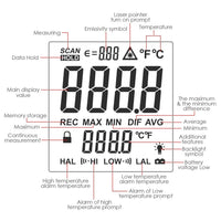 ILIR-219 Dual Laser IR Infrared Thermometer -50~1500°C (-58°F~ 2732°F), 30:1 DS, Non-contact Digital Temperature Meter Gun Pistol Type, Double Laser Pointer - Instrulife