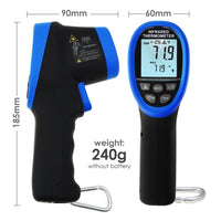 ILIR-219 Dual Laser IR Infrared Thermometer -50~1500°C (-58°F~ 2732°F), 30:1 DS, Non-contact Digital Temperature Meter Gun Pistol Type, Double Laser Pointer - Instrulife