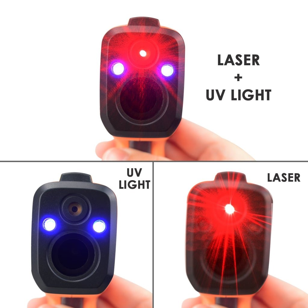ILTH-222 Non-contact Infrared IR Laser Thermometer K-Type Thermocouple -50~800°C / -58~1472°F Color Display Gun-Type with Alarm - Instrulife