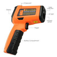 ILTH-223 Non-contact Infrared IR Laser Thermometer Temperature Gun w/ K-Type Thermocouple & Humidity, -50~800°C (-58~1472°F) - Instrulife