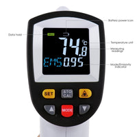 ILTH-264 Laser grip Non-Contact Digital Laser Infrared Gun Thermometer -50~750℃ (-58~1382℉) IR Instant Read Temperature with Adjustable Emissivity & Scanning Function - Instrulife